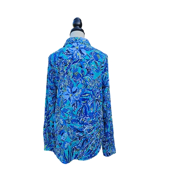Lilly Pulitzer Sea View Button Down Top Medium - Picture 4 of 8